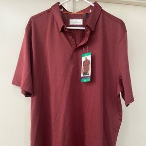 NEW W/TAG Modern Ambition Men's Polo Shirt, Stretch, Moisture Wicking Red Wine